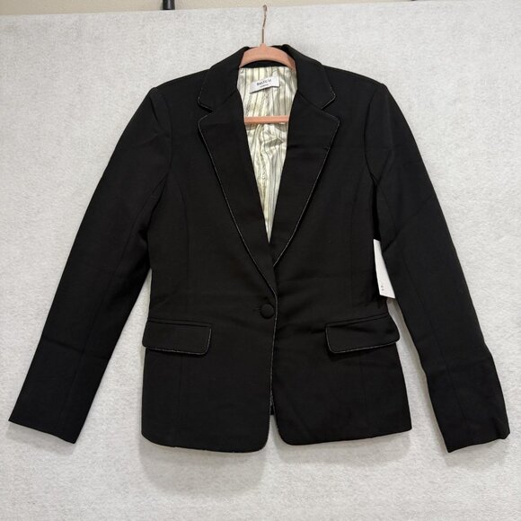 Bailey 44 Blazer Womens 4 Black Single Button Lined Career Stretch Jacket USA - Picture 1 of 11